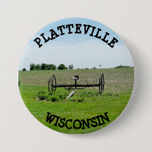 Macaron Rond 7,6 Cm Bouton Platteville Wisconsin