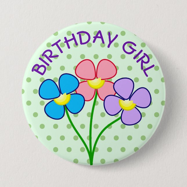 Macaron Rond 7,6 Cm Bouton Pointe Anniversaire Pointe (Devant)
