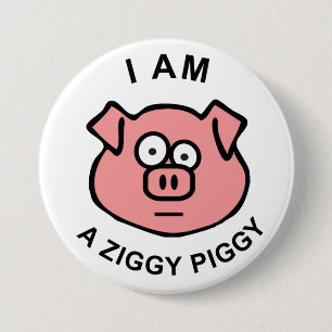 Macaron Rond 7,6 Cm Bouton porcin de Ziggy