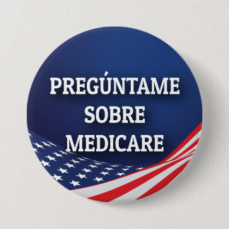 Macaron Rond 7,6 Cm Bouton Pregúntame Sobre Medicare