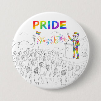 Macaron Rond 7,6 Cm Bouton PRIDE Plus forts ensemble