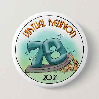 Macaron Rond 7,6 Cm Bouton Princeton '78 43e logo de la Réunion 3"