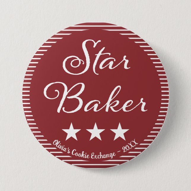 Macaron Rond 7,6 Cm Bouton Prix Star Baker (Devant)