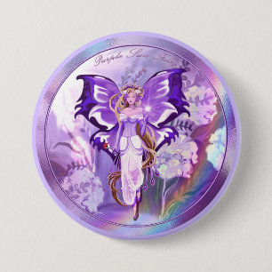Macaron Rond 7,6 Cm Bouton Purple Sun Fairy