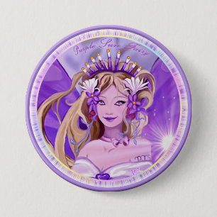 Macaron Rond 7,6 Cm Bouton Purple Sun Fairy