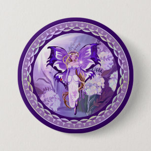 Macaron Rond 7,6 Cm Bouton Purple Sun Fairy