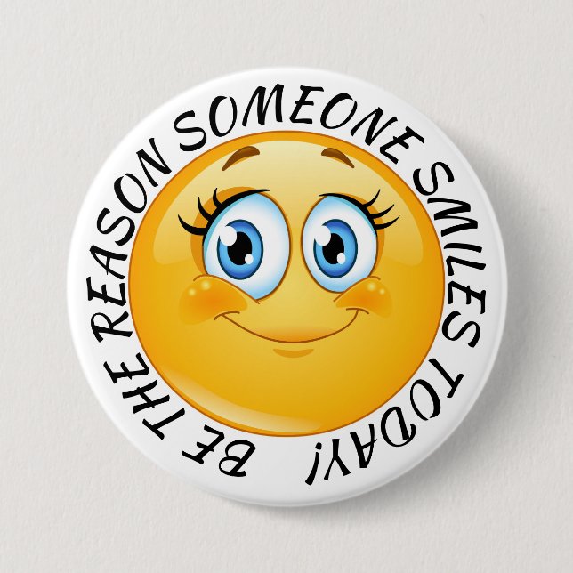 Macaron Rond 7,6 Cm Bouton Raison De Smiles (Devant)