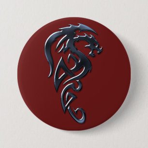 Macaron Rond 7,6 Cm Bouton Rampant du dragon de Crimson