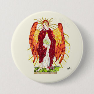 Macaron Rond 7,6 Cm Bouton religieux : Archangel Uriel