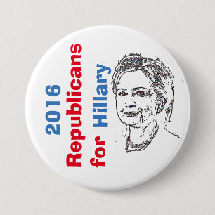 Macaron Rond 7,6 Cm Bouton Républicains pour Hillary
