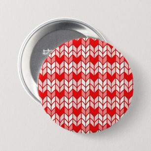 Macaron Rond 7,6 Cm Bouton rond à broche en tricot gingham rouge