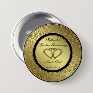 Macaron Rond 7,6 Cm Bouton rond classique d'anniversaire de mariage