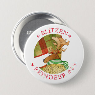 Macaron Rond 7,6 Cm Bouton rond de la broche du RÉINDEUR BLITZEN