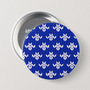 Macaron Rond 7,6 Cm Bouton rond de la broche SCANDIA BLUE KNIT