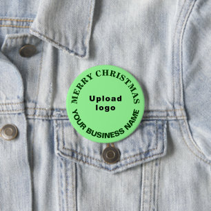 Macaron Rond 7,6 Cm Bouton rond de Noël vert clair pour les entreprise