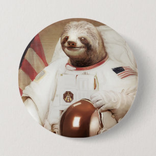 Macaron Rond 7,6 Cm Bouton rond de paresse d'astronaute