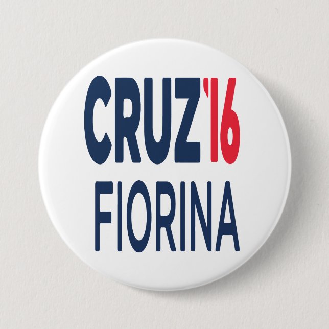Macaron Rond 7,6 Cm Bouton rond de Ted Cruz Carly Fiorina 2016 (Devant)