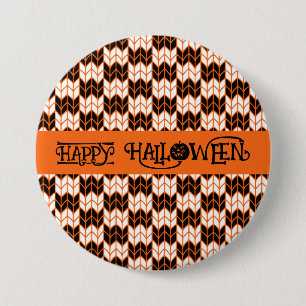 Macaron Rond 7,6 Cm Bouton rond KNIT ORANGE NOIR