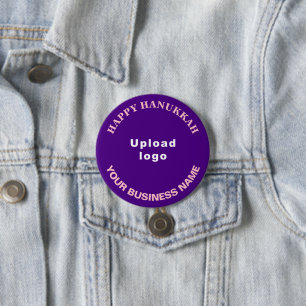 Macaron Rond 7,6 Cm Bouton rond violet de l'Hanoukka Business