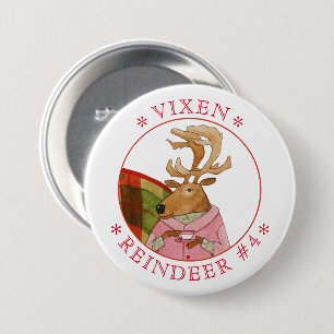 Macaron Rond 7,6 Cm Bouton rond VIXEN REINDEER
