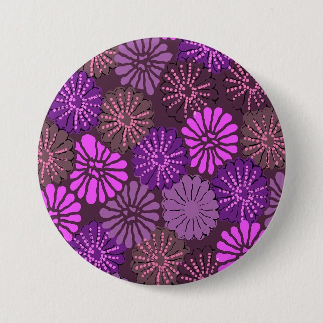 Macaron Rond 7,6 Cm bouton rose japonais (Devant)