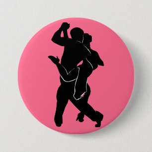 Macaron Rond 7,6 Cm Bouton rose Tango Dancer Couple - Votre Couleur