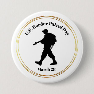 Macaron Rond 7,6 Cm Bouton Silhouette de la journée de patrouille fron