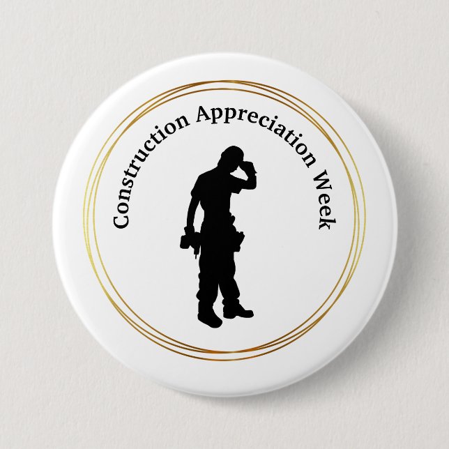 Macaron Rond 7,6 Cm Bouton Silhouette de la semaine d'appréciation de  (Devant)