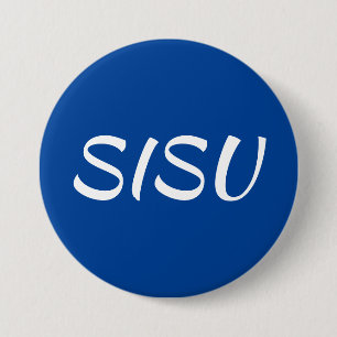 Macaron Rond 7,6 Cm Bouton SISU (Arrondi); Bleu; Bouton finlandais)