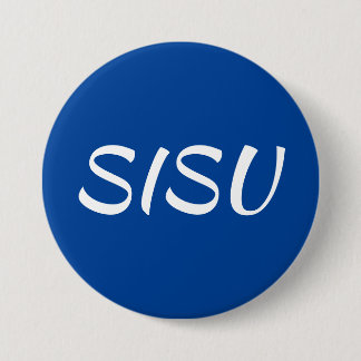 Macaron Rond 7,6 Cm Bouton SISU (Arrondi); Bleu; Bouton finlandais)