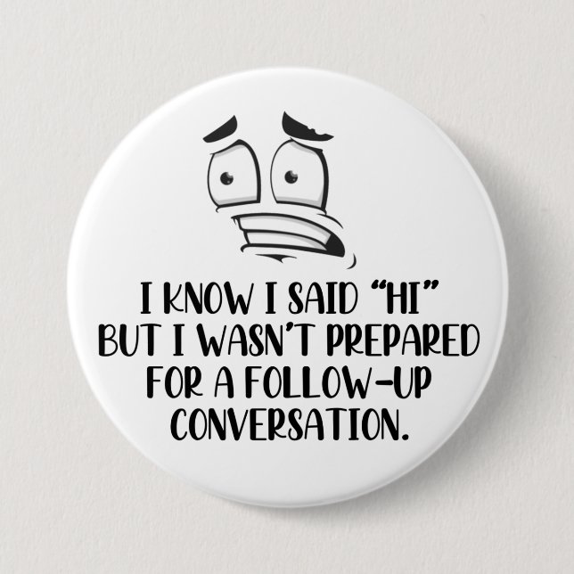 Macaron Rond 7,6 Cm Bouton socialement gênant (Devant)