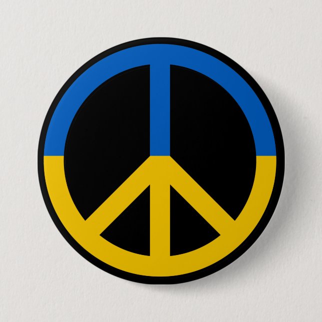 Macaron Rond 7,6 Cm Bouton Stand with Ukraine Support (Devant)
