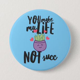 Macaron Rond 7,6 Cm Bouton succulent Pun 3”