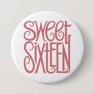 Macaron Rond 7,6 Cm Bouton Sweet sixteen