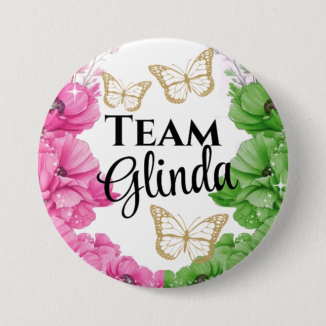 Macaron Rond 7,6 Cm Bouton Team Glinda (Devant)