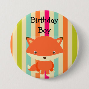 Macaron Rond 7,6 Cm Bouton Thème Bois Anniversaire Garçon