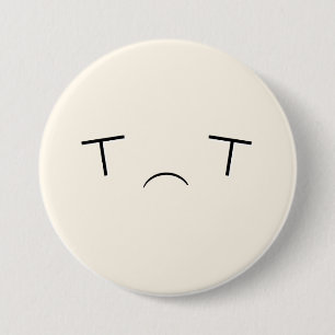 Macaron Rond 7,6 Cm Bouton triste superbe de Kawaii Emoji