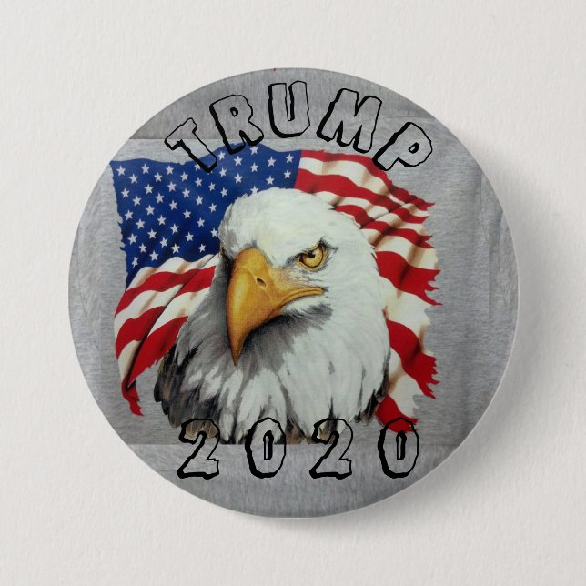 Macaron Rond 7,6 Cm Bouton Trump pour président 2020 (Devant)