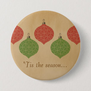 Macaron Rond 7,6 Cm Bouton vintage chic ornements de Noël