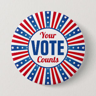 Macaron Rond 7,6 Cm Bouton Vote Patriotic USA