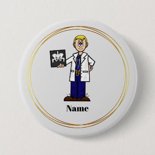 Macaron Rond 7,6 Cm Bouton X-Ray de la hanche du médecin masculin