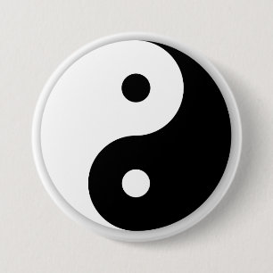 Macaron Rond 7,6 Cm Bouton Yin Yang