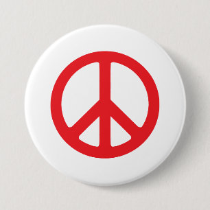 Macaron Rond 7,6 Cm Boutons de paix rouge en gras - Symbole frappant