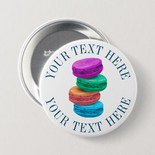 Macaron Rond 7,6 Cm Boutons de pinceau Macaron avec texte personnalisé