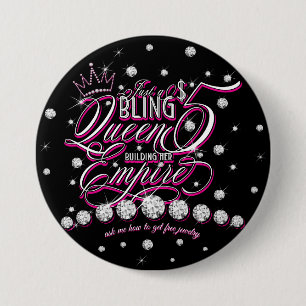 Macaron Rond 7,6 Cm Boutons de Reine de Paillettes de Bijoux