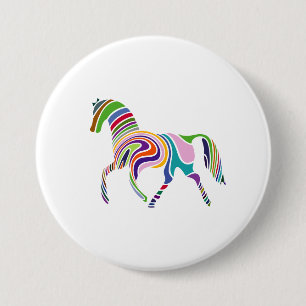 Macaron Rond 7,6 Cm Boutons et patchs pour chevaux de course dynamique