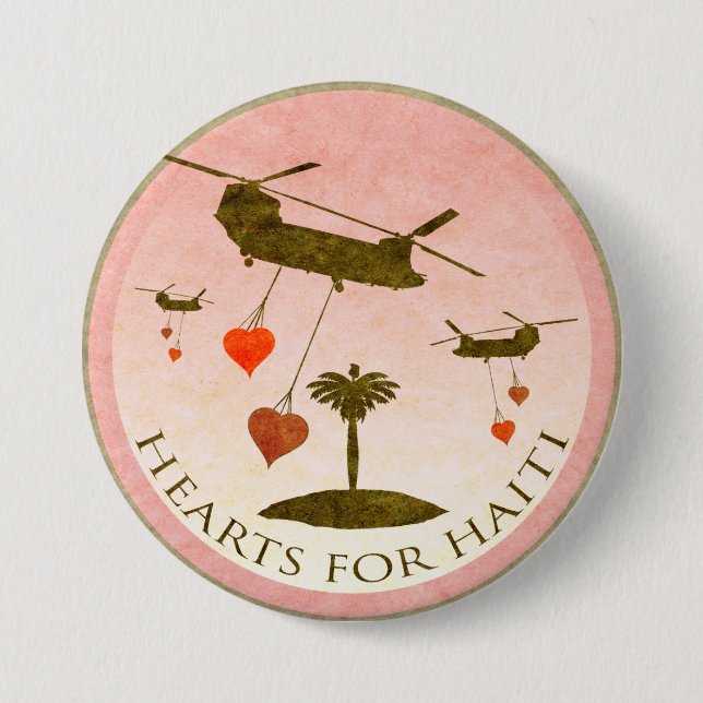Macaron Rond 7,6 Cm Boutons Saint Valentin de Haïti Relief (Devant)