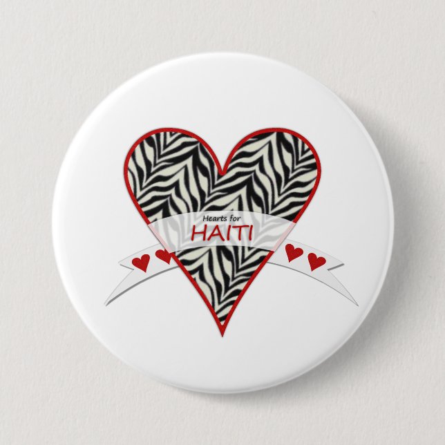 Macaron Rond 7,6 Cm Boutons Saint Valentin de Haïti Relief (Devant)