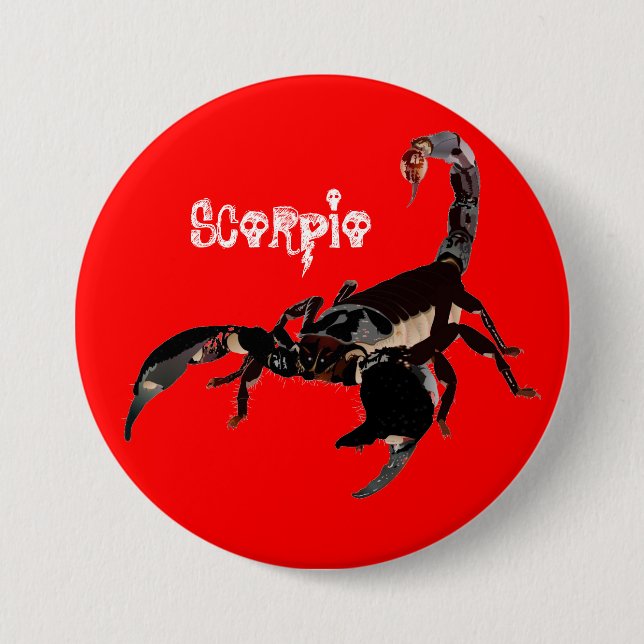 Macaron Rond 7,6 Cm Boutons Skorpion (Devant)