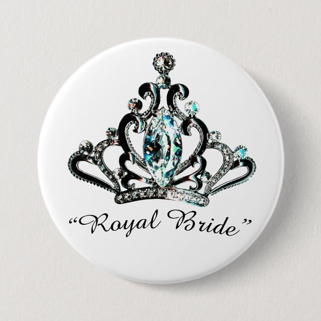 Macaron Rond 7,6 Cm Boutons Tiara "Royal Bride" (Devant)